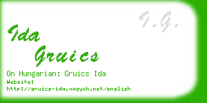 ida gruics business card